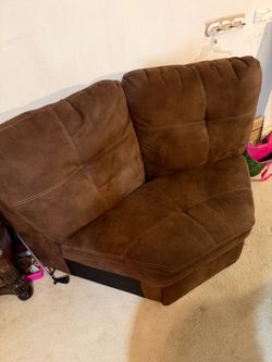 Brown couch sectional 3 pieces
