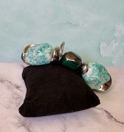 Green and Silver Beaded Bracelet