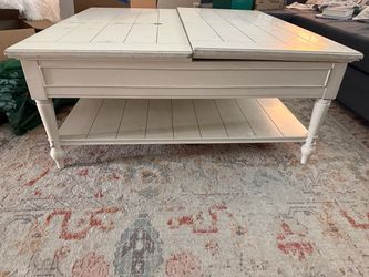 Lift up coffee table- solid wood, old and needs restoration