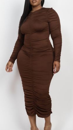 Plus Size Brown Dress
