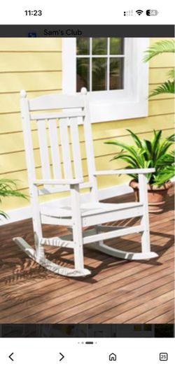 4  total White plywood 2 rocking chair with two all weather rocking chairs