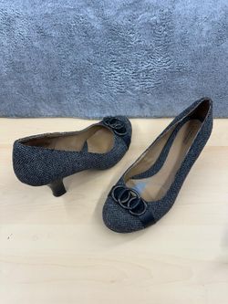 Croft & Barrow Herringbone Pattern Pumps with Triple Ring Accent