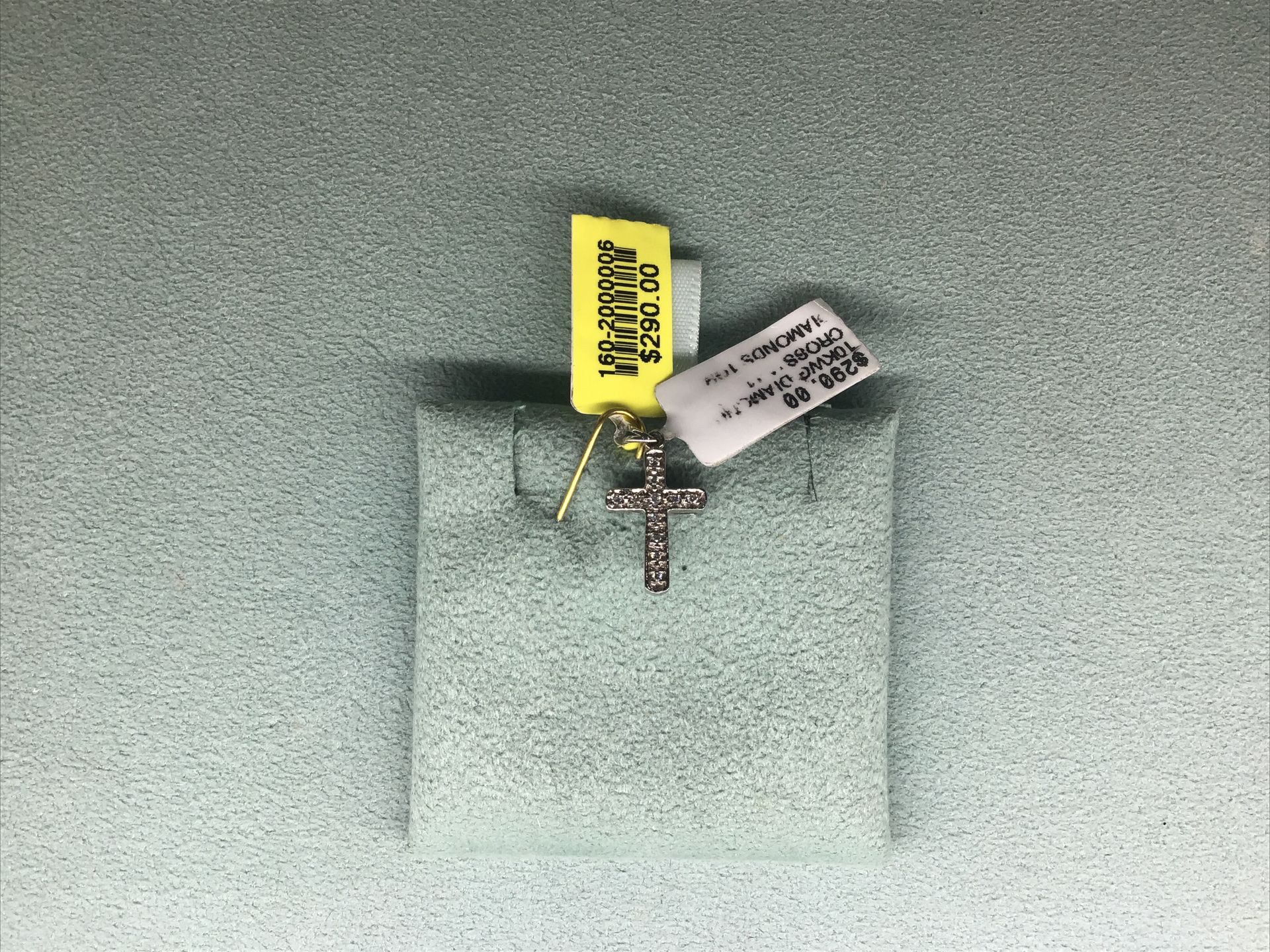 10 Karat White Gold Pave Diamond Cross