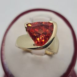 14k Gold Mexican Fire Opal Ring