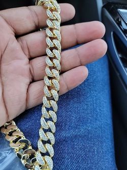 brass cz cuban chain