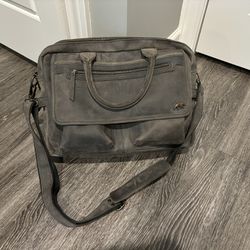 Kodiak Leather Yukon Pilot Bag- Charcoal Gray Briefcase Bag