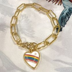 Rainbow Heart Bracelet 