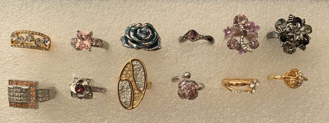 12 pcs Ladies gem stone rings