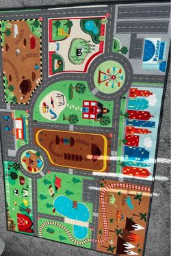 Kids City Play Rug with Road Map