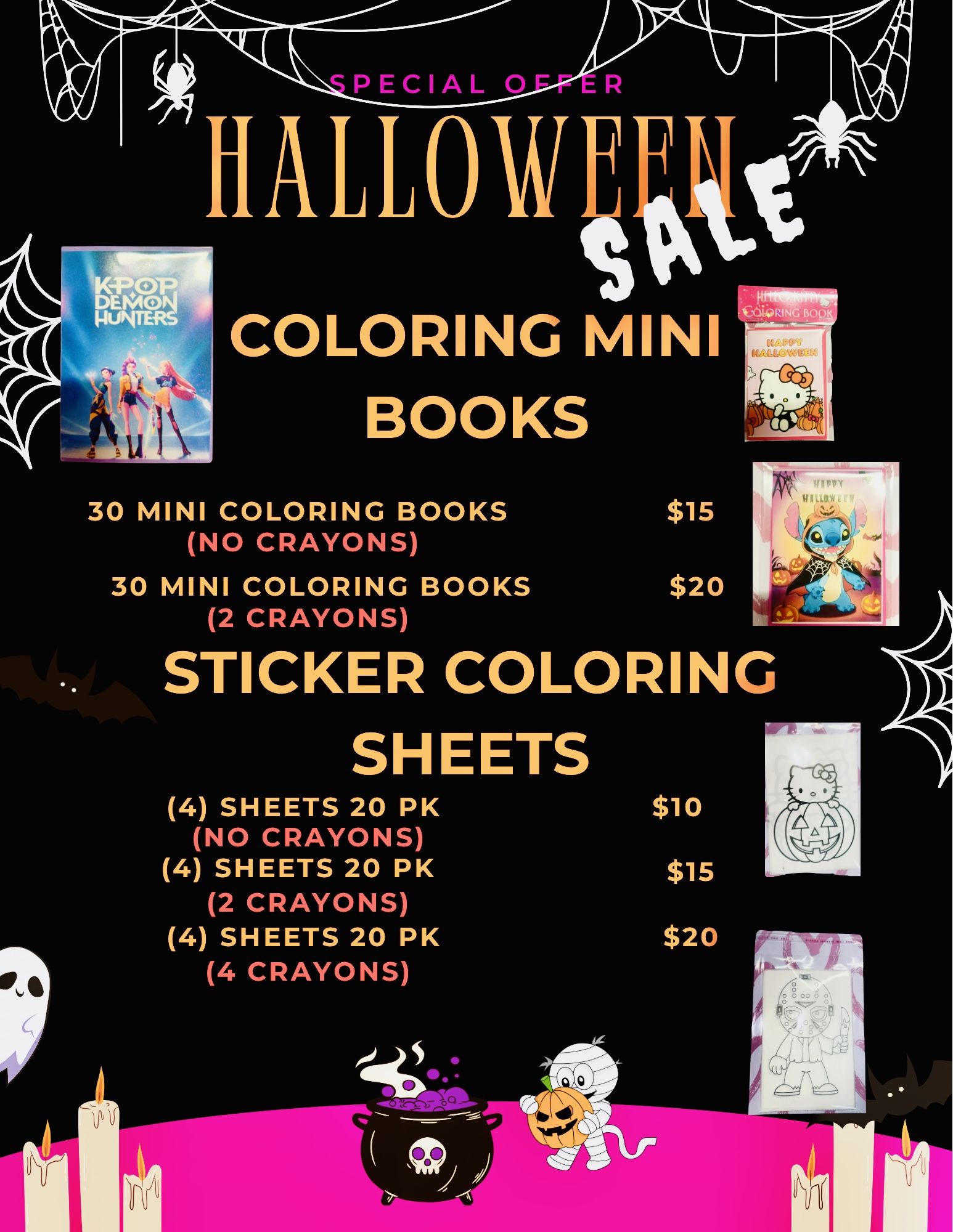 Mini Coloring Books Ans Coloring Sticker Sheets 