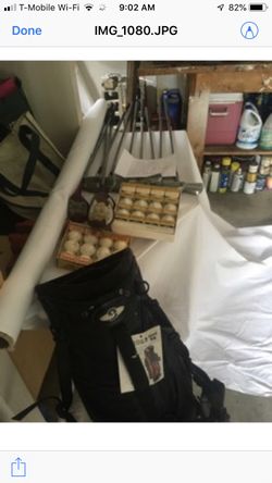 Golf clubs ball and bag