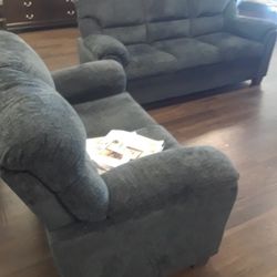 New Sofa And Loveseat In Performance Chanel Fabric