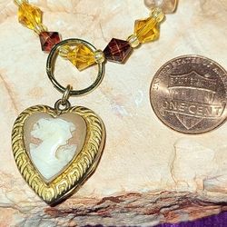 Vintage Cameo Heart Locket 