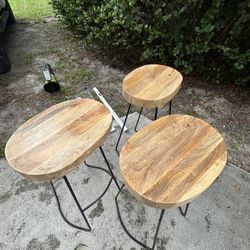 3 Wooden Stools