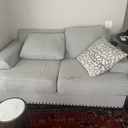 Light Gray Loveseat / Small Sofa – Budget Friendly