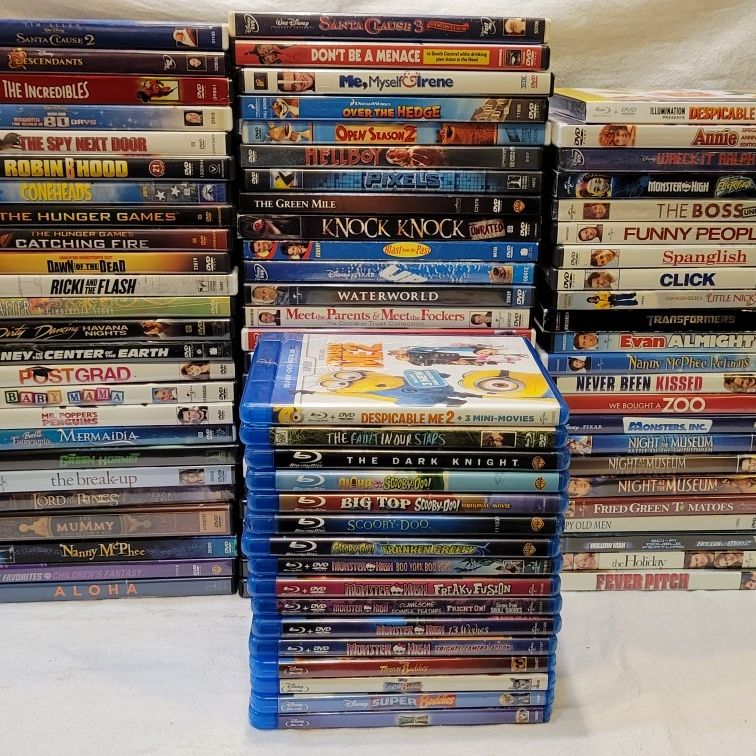 DVD AND BLU-RAY MOVIE LOT NEW & USED 90+ HUGE LOT for Sale in