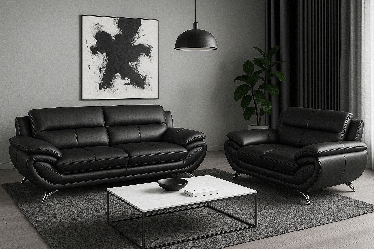BLACK SOFA SET