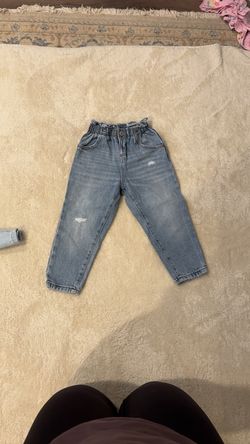Zara Light Blue Distressed Elastic Waist Jeans
