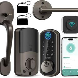 Hornbill Keyless Entry Fingerprint Deadbolt with Handle Set 