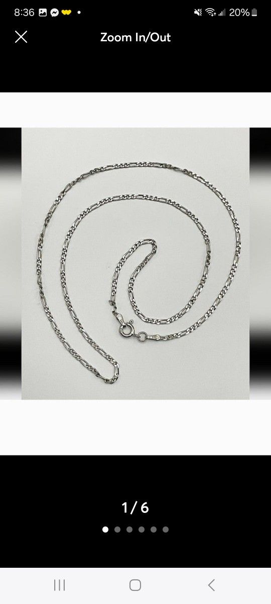18" Figaro ITALIAN .925 Sterling Silver Necklace / Chain / UNISEX