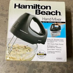 Hamilton Beach Hand Mixer 6 Speed With Snap- Case 