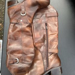 Knee High Leather Boots - Women