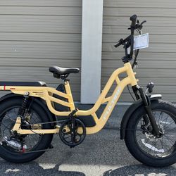 FUCARE Libra 20” Dual Suspensions 750 Watt Fat Tire Electric Bike In Beige 