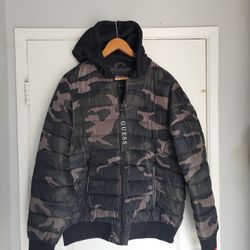 Men's Guess Jacket XL Camouflage Army