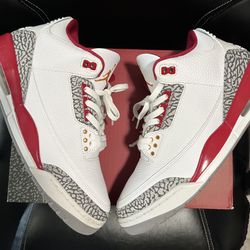 Air Jordan 3 Retro Cardinal Red Men’s Nike Sz 12 Sneakers Basketball