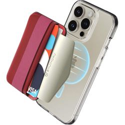 Sinjimoru Soft Wool Band Grip Phone Wallet for MagSafe, Magnetic Phone Card Holder for Back of Cell Phone Case with Hand Finger Holder Compatible with