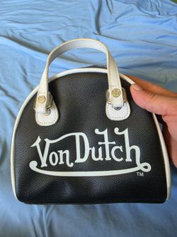 Authentic Von Dutch Mini Bowling Bag - Black & White Y2K Style