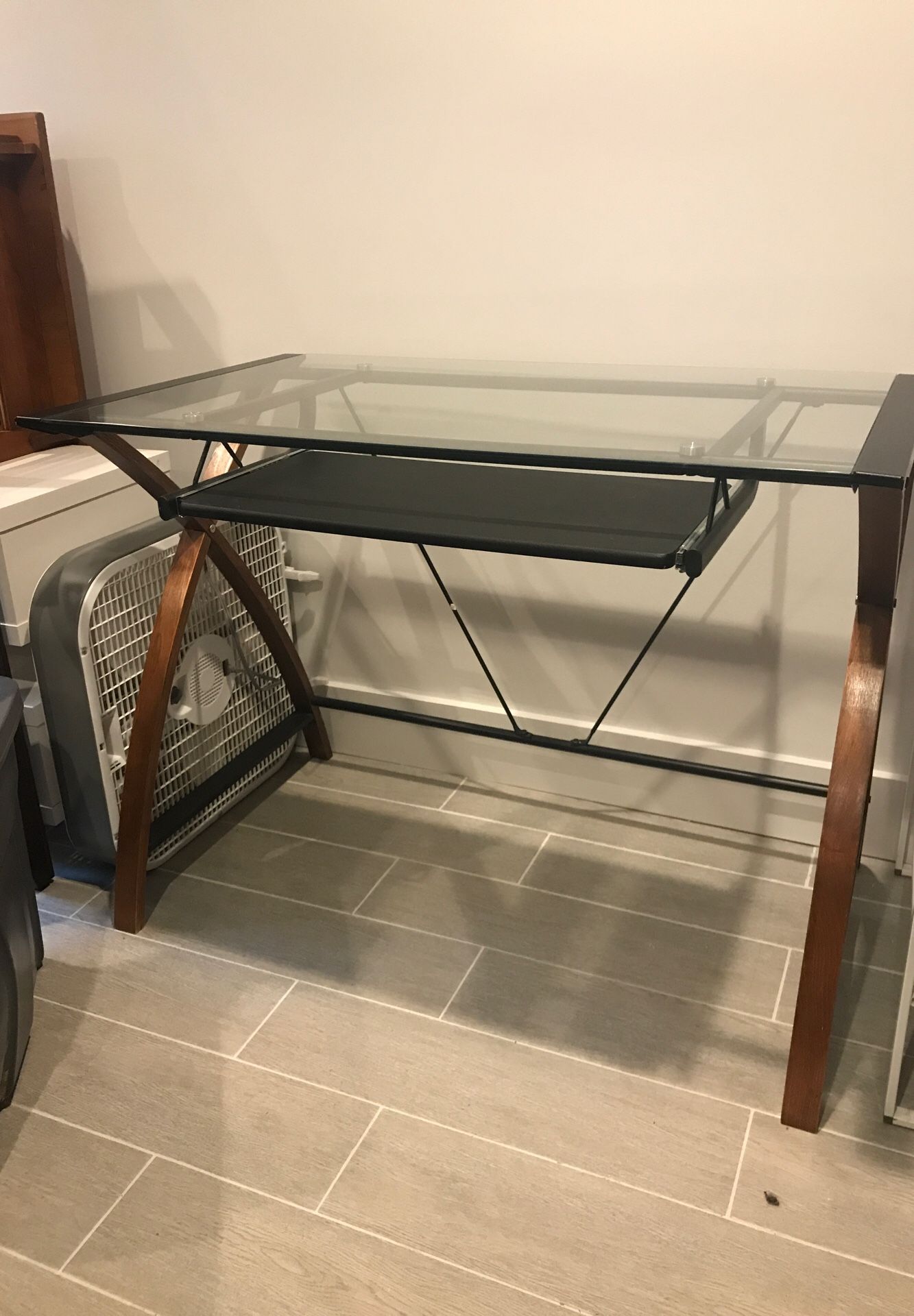 Small glass desk