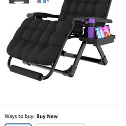 Suteck Oversized Zero Gravity Chair, 33In XXL Outdoor Recliner Chair
