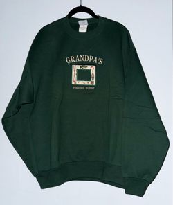 Vintage Jerzees Grandpa's Fishing Buddy Green Sweatshirt
