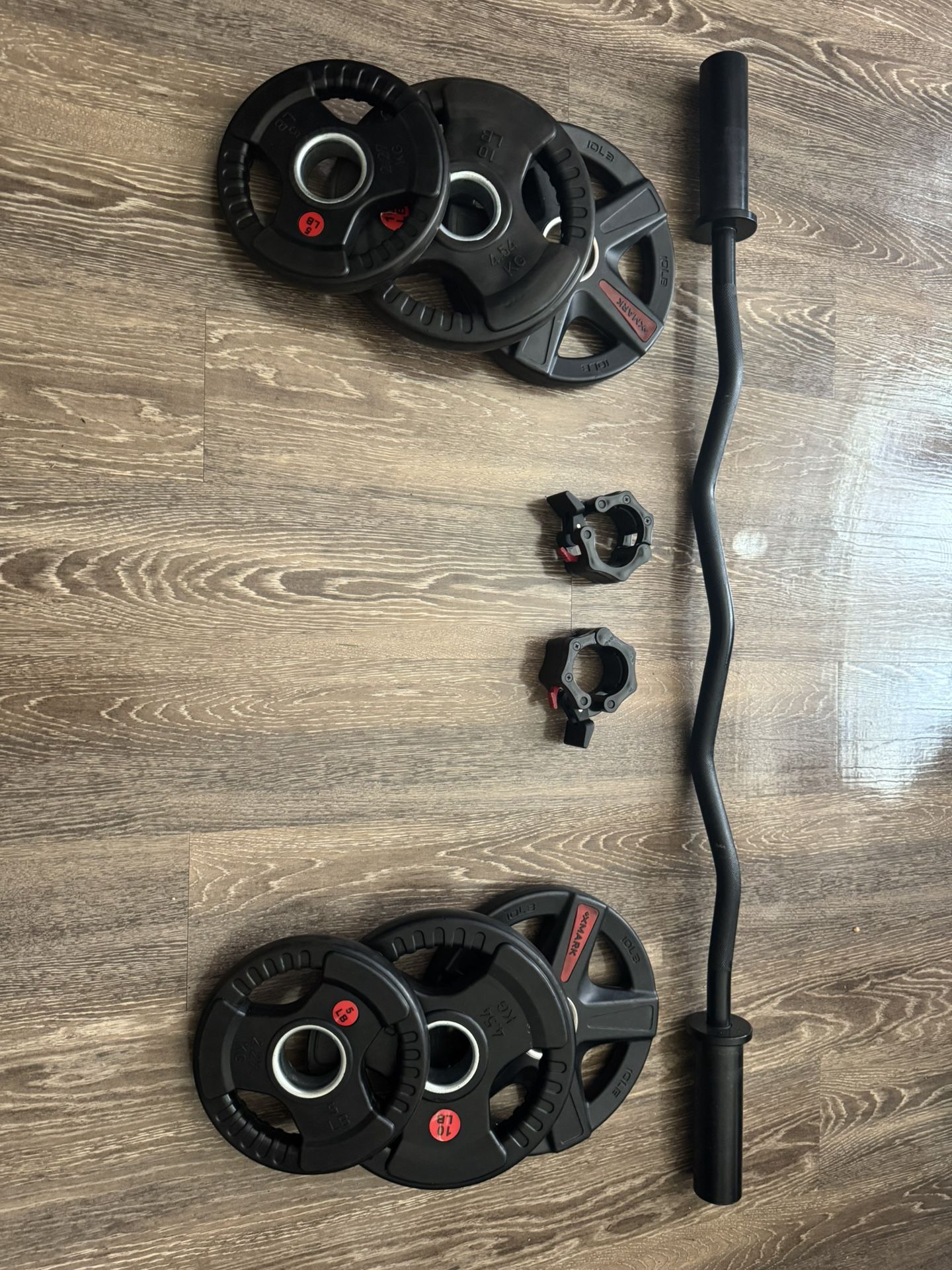 Curl Bar And Weights 2 Inch