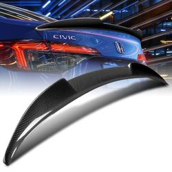 For 2022-2023 Honda Civic 11th Gen Sedan V-Style Carbon Fiber Trunk Lid Spoiler -(2-SPC-6430-CF