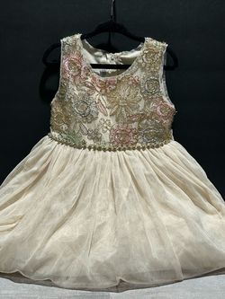Girls Floral Embroidered Tulle Dress