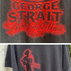 George Strait vintage 2014 concert T-shirt. The cowboy rides away tour.