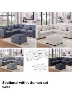 Sectional with ottoman set