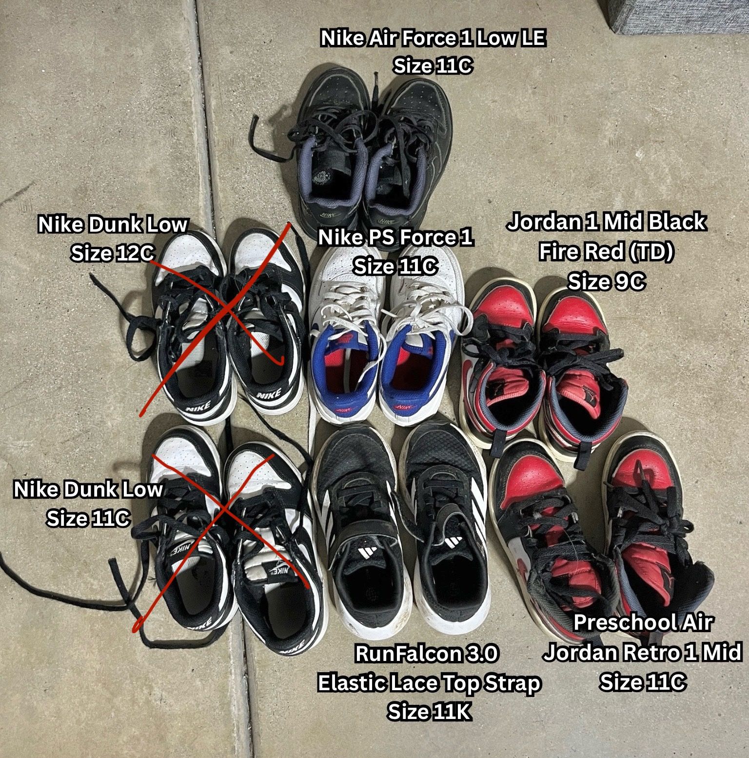 Kids Shoes Sneakers Nike Adidas Jordan’s