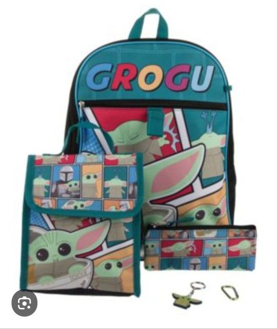 Grogu 5 Pieces Backpack Set