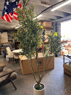 New 8ft.Artificial Olive Tree-fake Silk Plant Indoor Outdoor,Fake Tree Home Office Decor Living Room