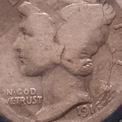 1916 10 cent Mercury dime