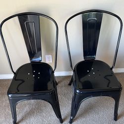 2 Black Dining Chairs