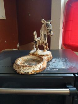 Cast Iron Donkey SOLD      ,,,,,Cigarette Holder Ashtray