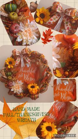 Fall / Thanksgiving Wreath-100% Handmade