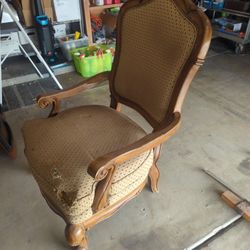Heavy Solid Wooden Chair For Re-upholstery