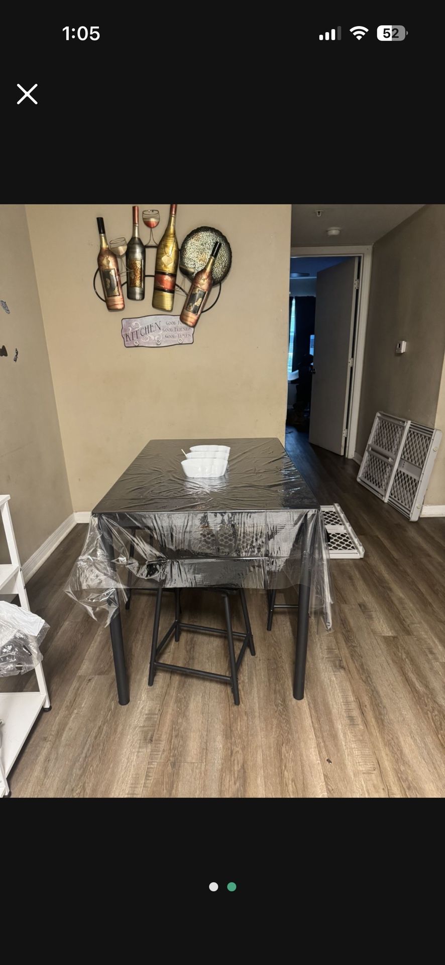 Black Table New With Four Black Stools