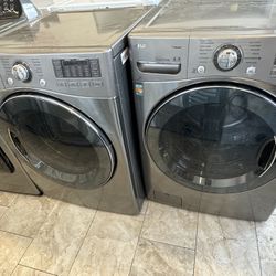 Lg Silver Steam Washer & Gas Dryer Set *we Finance 