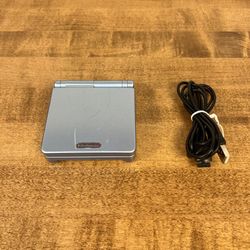 Nintendo Game Boy Advance SP AGS-101 Pearl Blue Brighter Screen Tested!